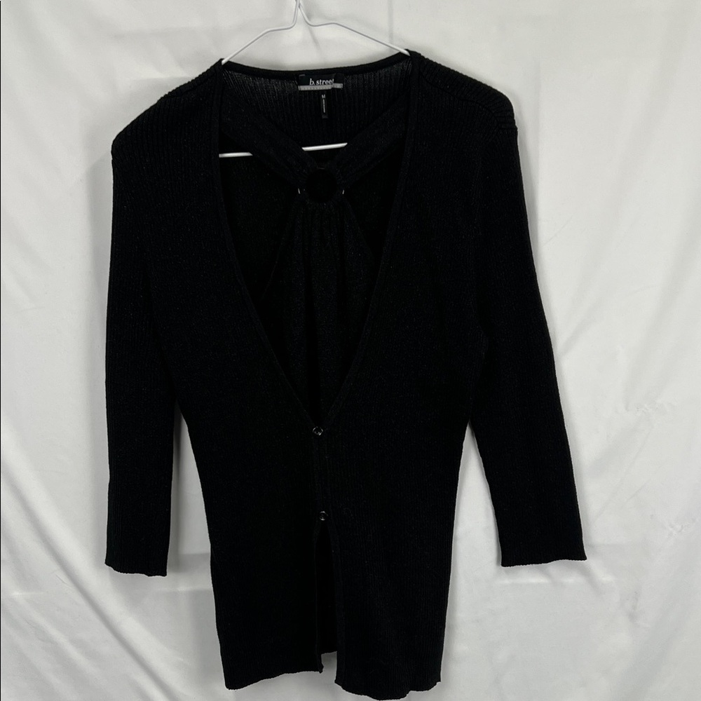 B Street - Women’s Sweater - Black Glitter - Medium